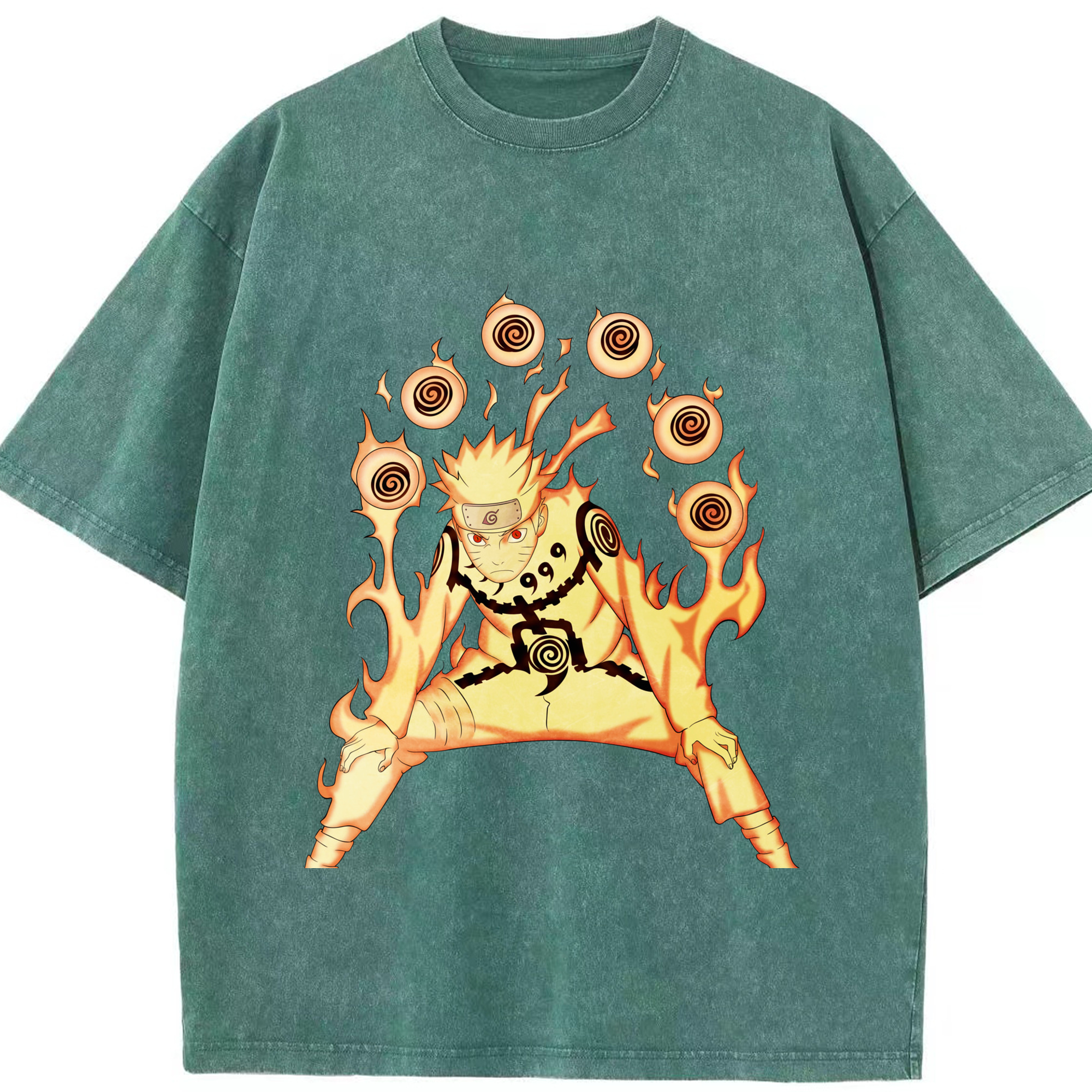 （画像用） NARUTO -ナルト- うずまき ナルト Uzumaki Naruto 綿100% ヴィンテージ風 半袖Tシャツ（フロントプリント）
